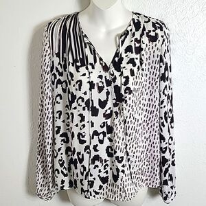 Cabi Animal Print Wrap Top, Longsleeves, Size XS